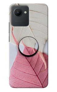 White Pink Leaf Realme C30 Pop Case