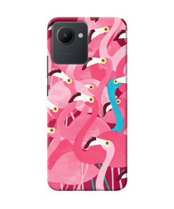 Abstract sheer bird pink print Realme C30 Back Cover