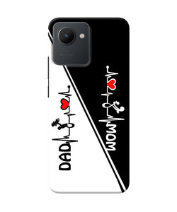 Mom dad heart line black and white Realme C30 Back Cover