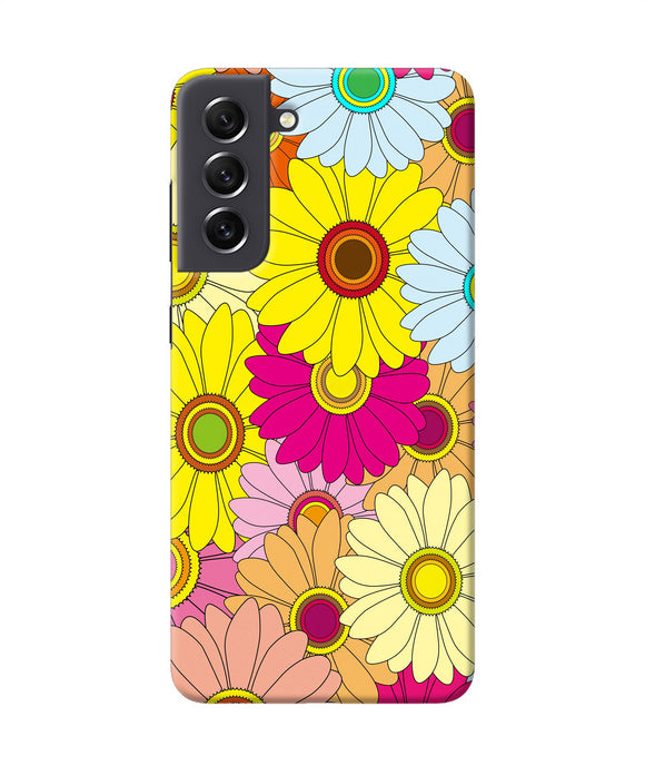 Abstract colorful flowers Samsung S21 FE 5G Back Cover