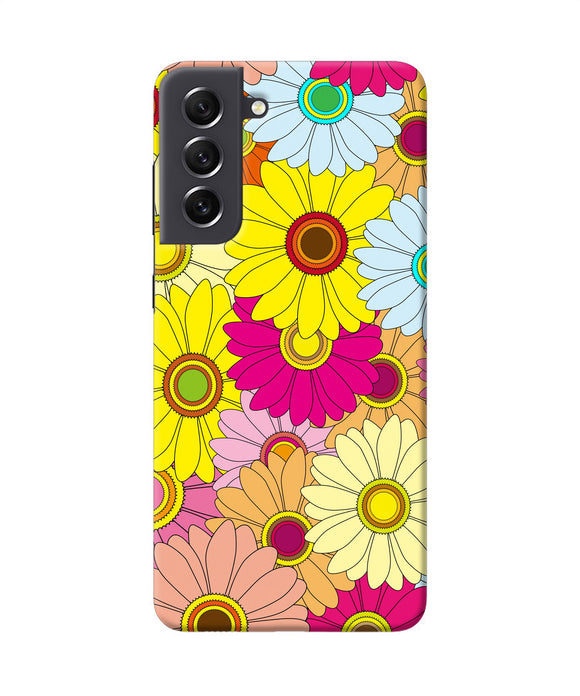 Abstract colorful flowers Samsung S21 FE 5G Back Cover