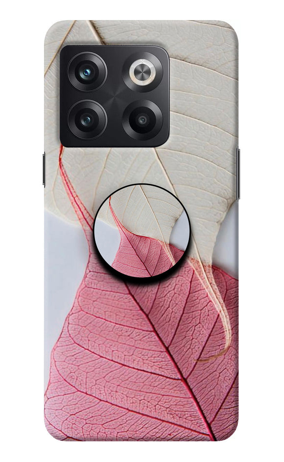 White Pink Leaf OnePlus 10T 5G Pop Case