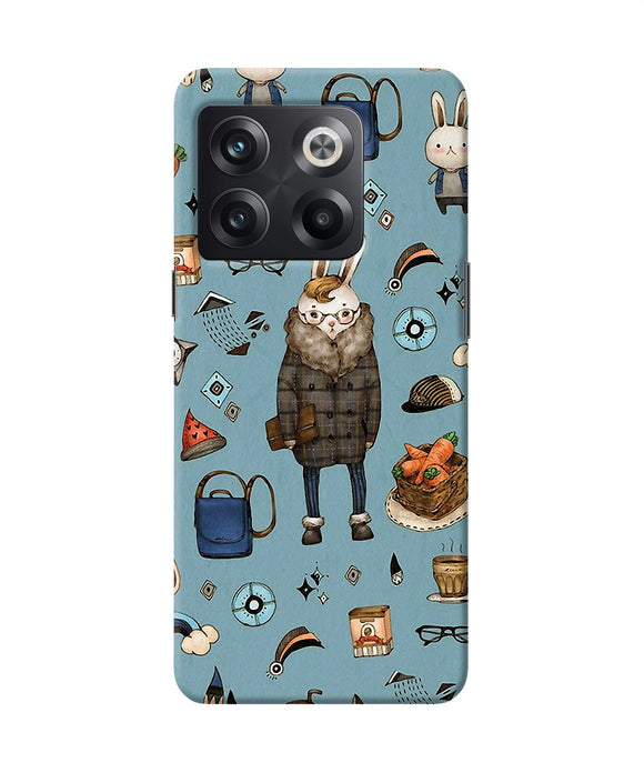 Canvas rabbit print OnePlus 10T 5G Back Cover