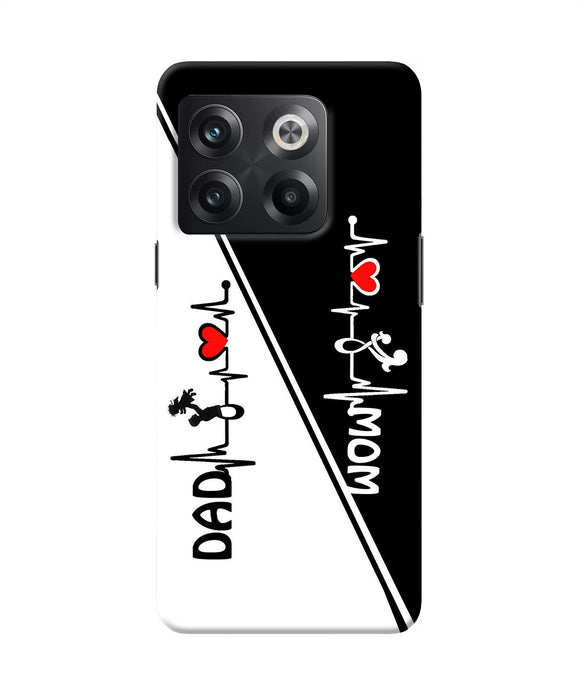 Mom dad heart line black and white OnePlus 10T 5G Back Cover