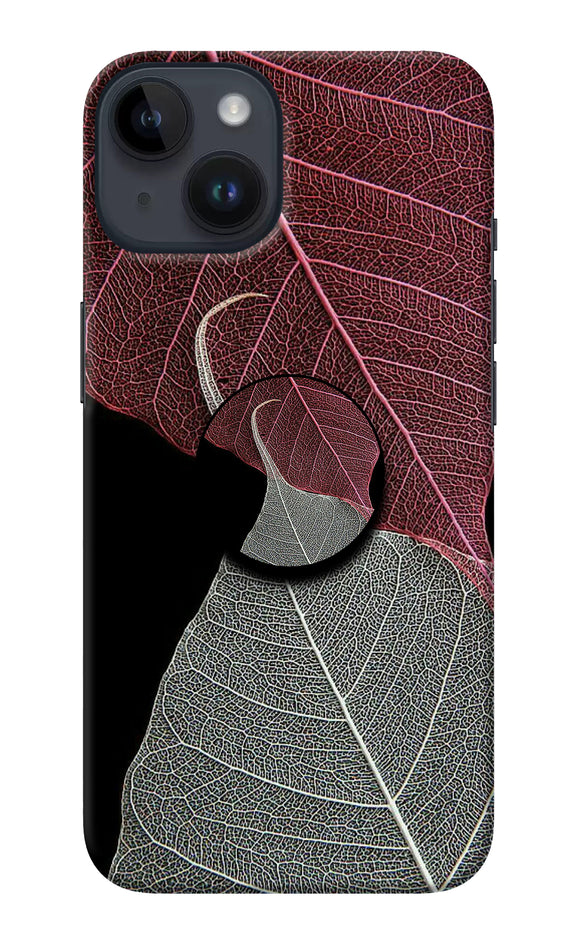 Leaf Pattern iPhone 14 Pop Case