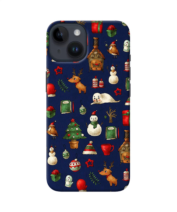 Canvas christmas print iPhone 14 Back Cover