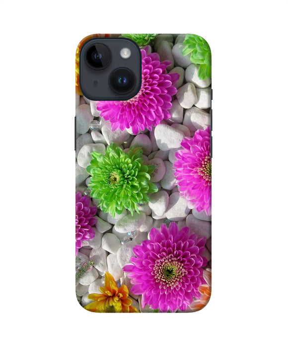 Natural flower stones iPhone 14 Back Cover