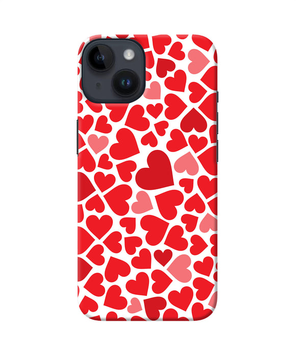 Red heart canvas print iPhone 14 Back Cover