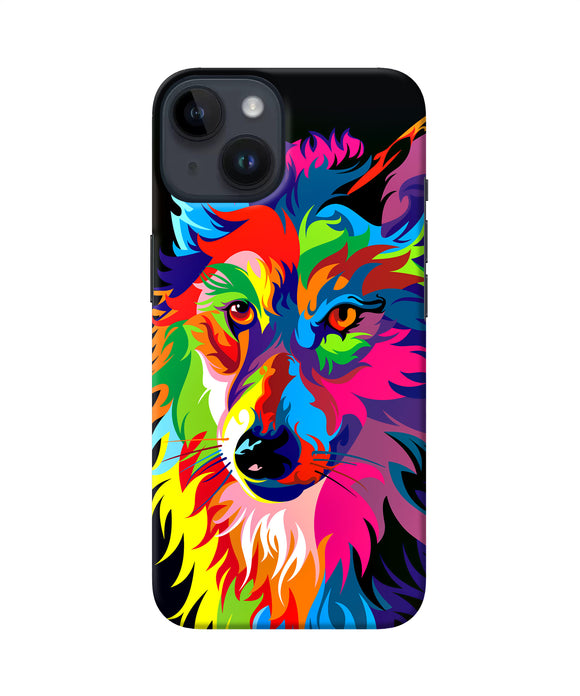 Colorful wolf sketch iPhone 14 Back Cover