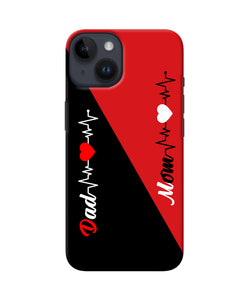 Mom dad heart line iPhone 14 Back Cover