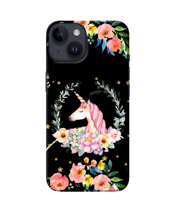 Unicorn flower iPhone 14 Back Cover