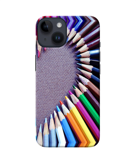 Color pencil half heart iPhone 14 Back Cover