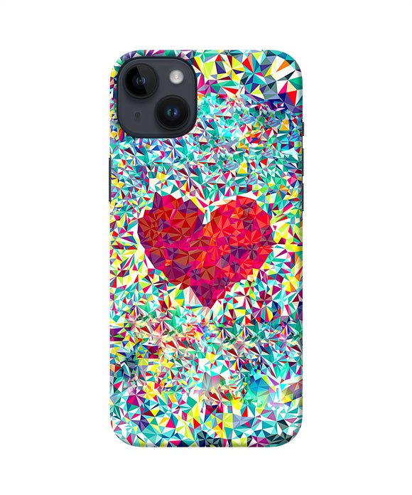 Red heart print iPhone 14 Plus Back Cover