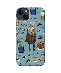 Canvas rabbit print iPhone 14 Plus Back Cover