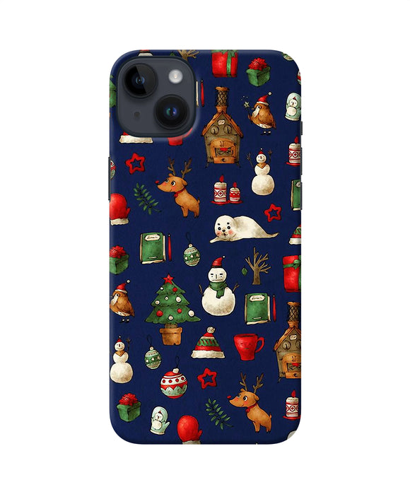 Canvas christmas print iPhone 14 Plus Back Cover