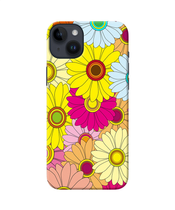 Abstract colorful flowers iPhone 14 Plus Back Cover