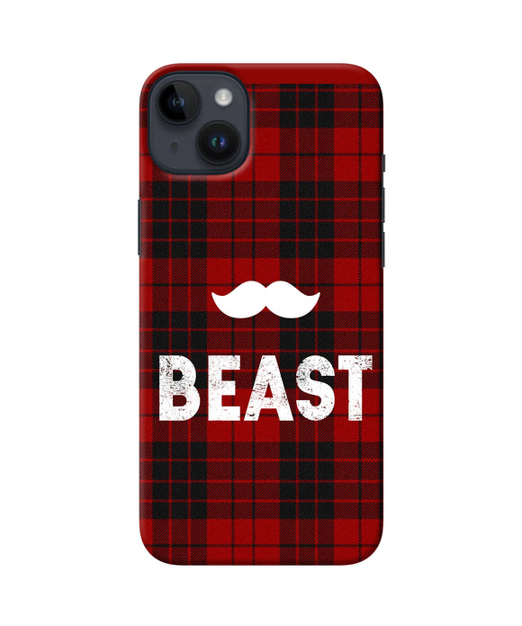 Beast red square iPhone 14 Plus Back Cover