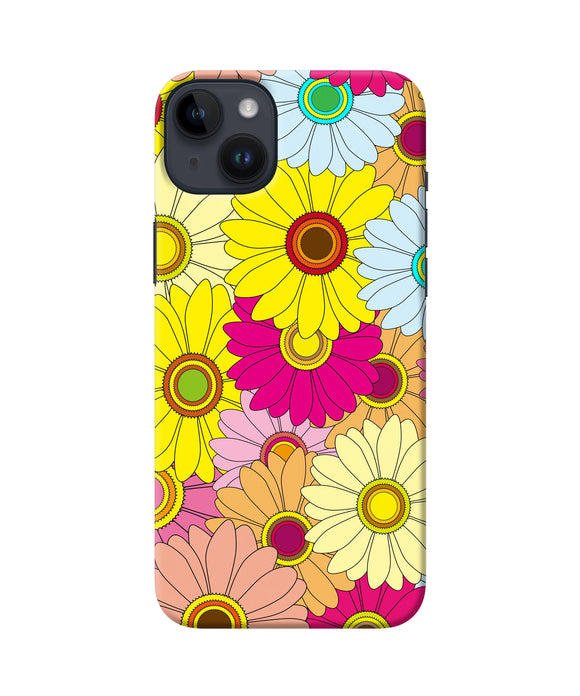 Abstract colorful flowers iPhone 14 Plus Back Cover