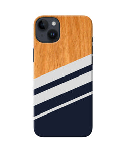 Black and white wooden iPhone 14 Plus Back Cover