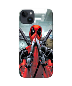 Deadpool with gun iPhone 14 Plus Back Cover