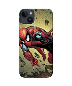 Spiderman on sky iPhone 14 Plus Back Cover