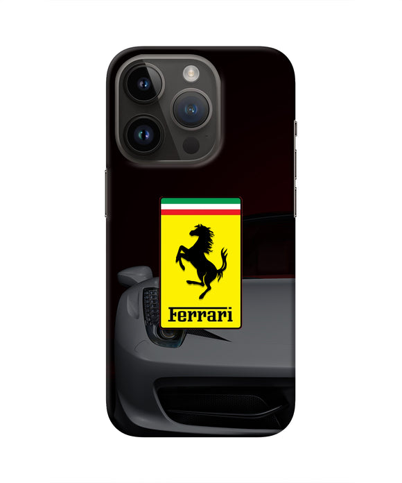 White Ferrari iPhone 14 Pro Real 4D Back Cover