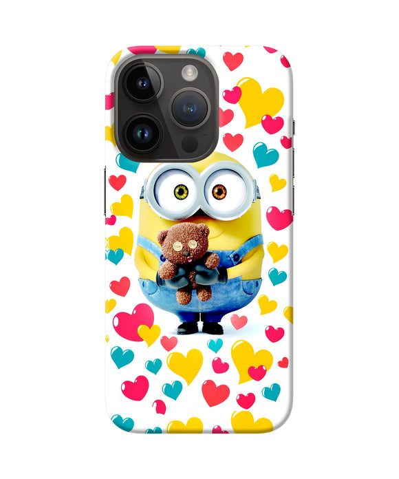 Minion teddy hearts iPhone 14 Pro Back Cover