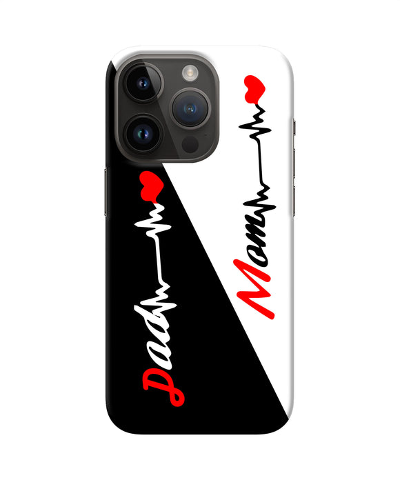 Mom dad heart line iPhone 14 Pro Back Cover