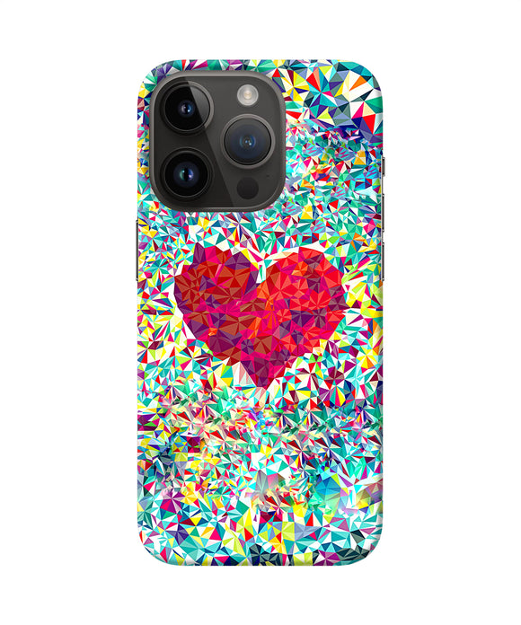Red heart print iPhone 14 Pro Back Cover