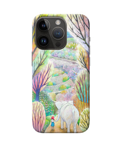 Natual elephant girl iPhone 14 Pro Back Cover