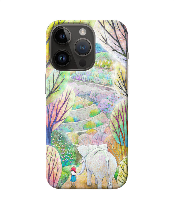Natual elephant girl iPhone 14 Pro Back Cover