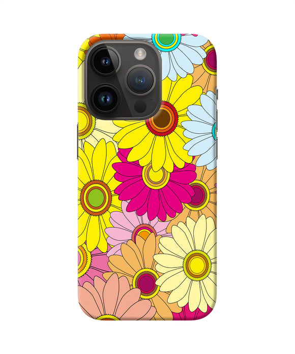 Abstract colorful flowers iPhone 14 Pro Back Cover