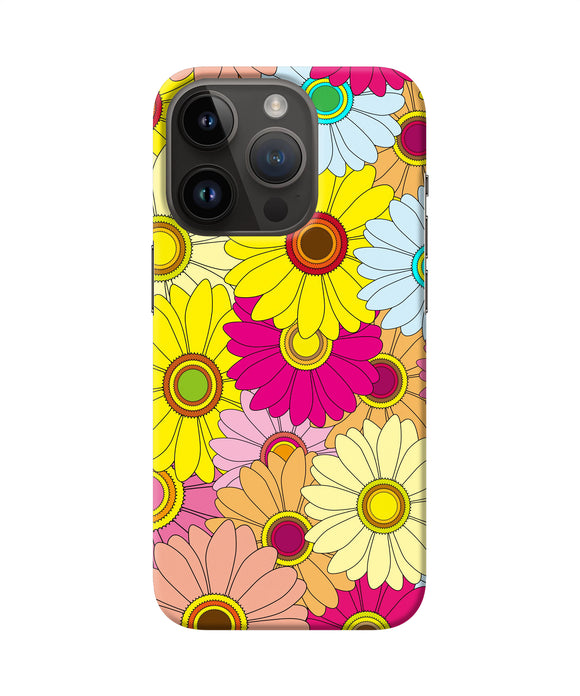 Abstract colorful flowers iPhone 14 Pro Back Cover