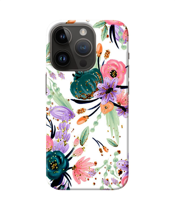 Abstract flowers print iPhone 14 Pro Back Cover