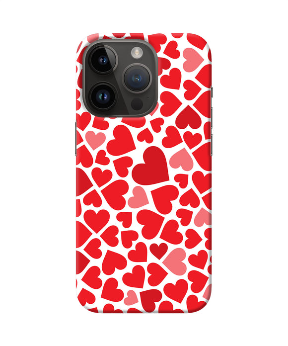 Red heart canvas print iPhone 14 Pro Back Cover