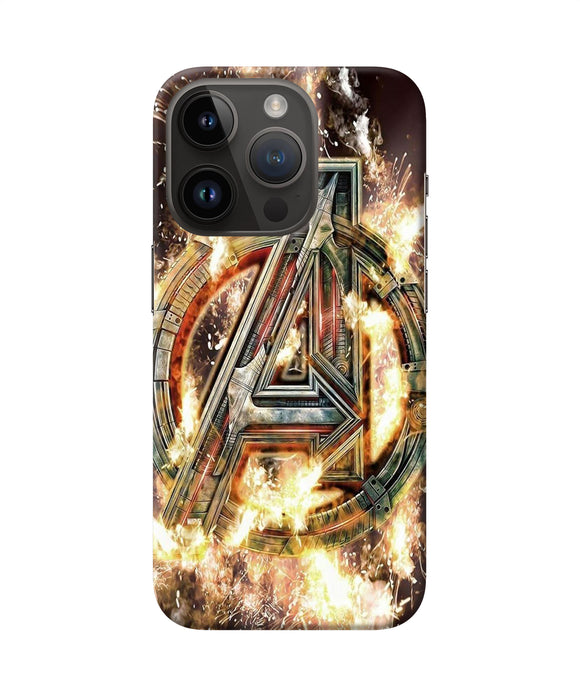 Avengers burning logo iPhone 14 Pro Back Cover