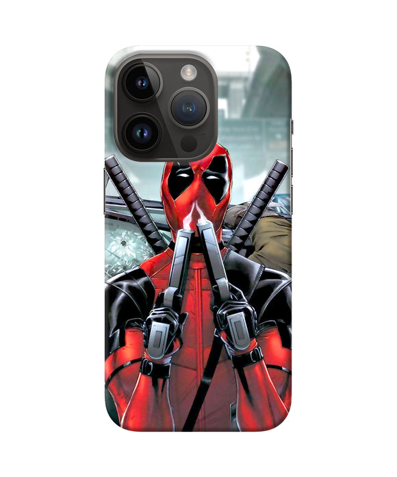 Deadpool with gun iPhone 14 Pro Back Cover