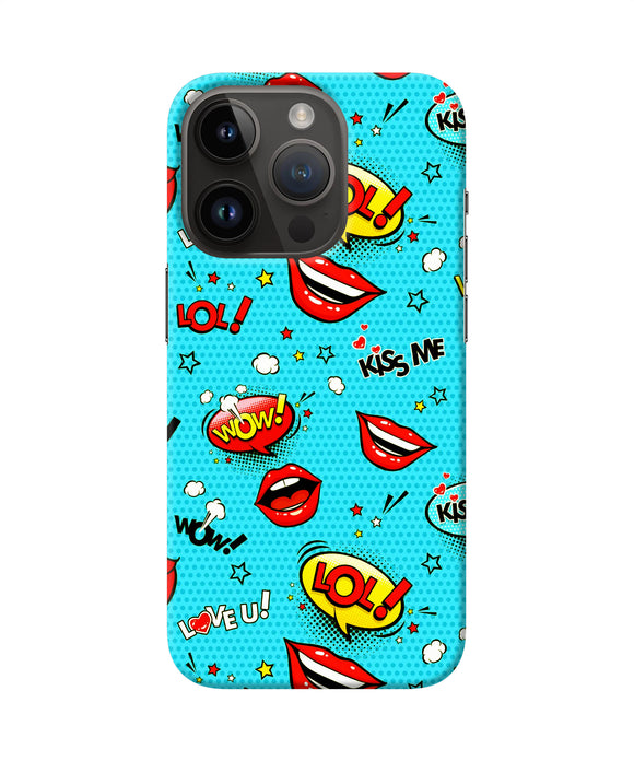 Lol lips print iPhone 14 Pro Back Cover