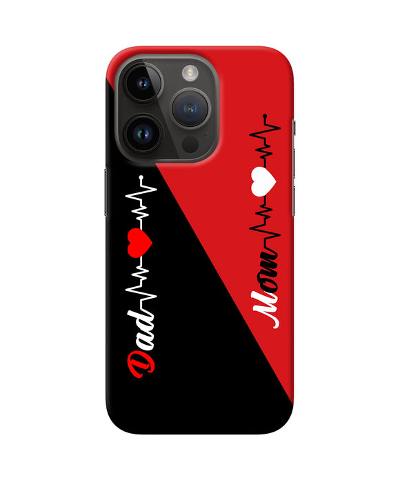 Mom dad heart line iPhone 14 Pro Back Cover