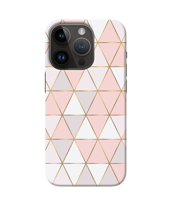 Abstract pink triangle pattern iPhone 14 Pro Back Cover