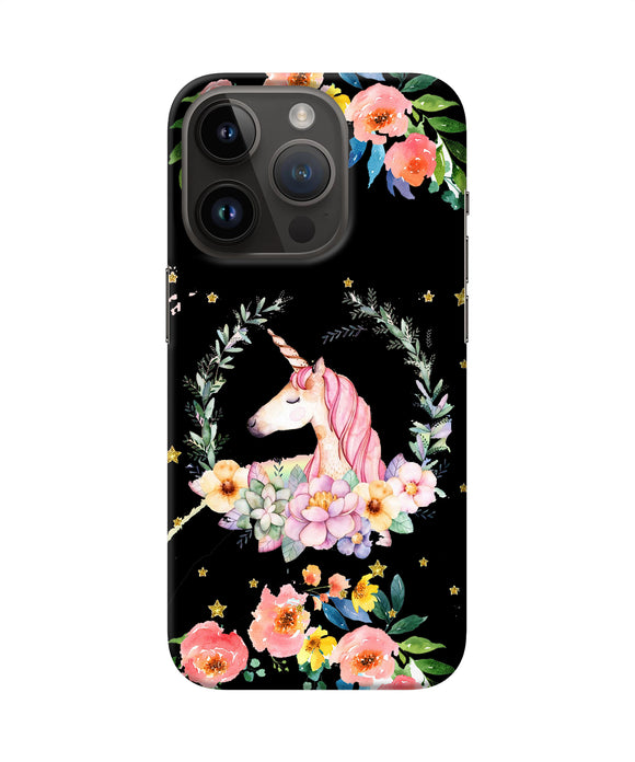 Unicorn flower iPhone 14 Pro Back Cover