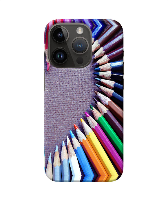 Color pencil half heart iPhone 14 Pro Back Cover