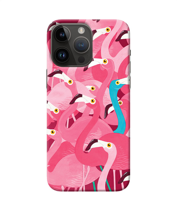 Abstract sheer bird pink print iPhone 14 Pro Max Back Cover