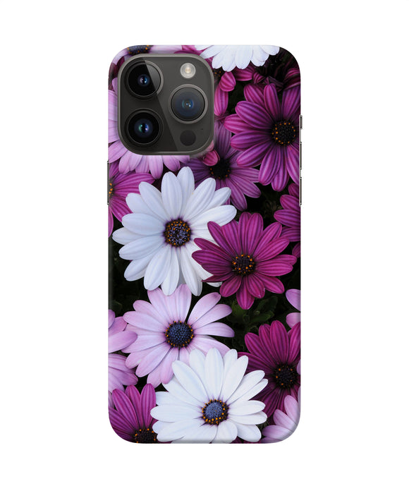 White violet flowers iPhone 14 Pro Max Back Cover