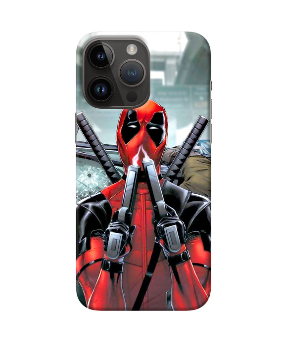 Deadpool with gun iPhone 14 Pro Max Back Cover