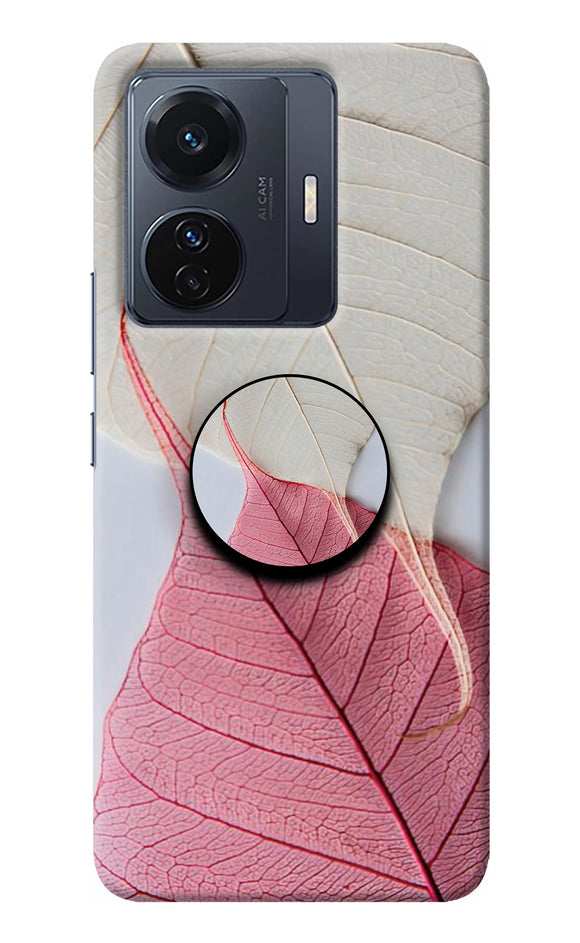 White Pink Leaf Vivo T1 Pro 5G Pop Case