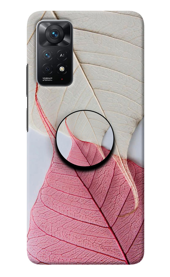 White Pink Leaf Redmi Note 11 Pro Plus 5G Pop Case
