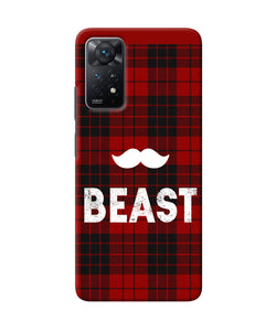 Beast red square Redmi Note 11 Pro Plus 5G Back Cover