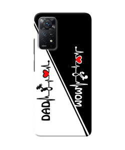 Mom dad heart line black and white Redmi Note 11 Pro Plus 5G Back Cover