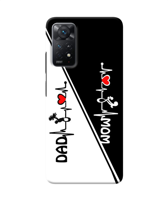 Mom dad heart line black and white Redmi Note 11 Pro Plus 5G Back Cover